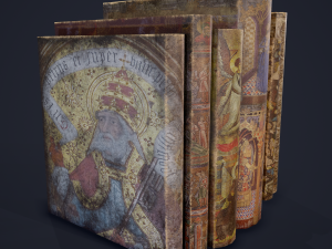 Medieval books row 3 design 2 3D Model