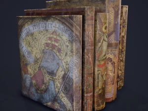 Medieval books row 3 design 2 3D Model