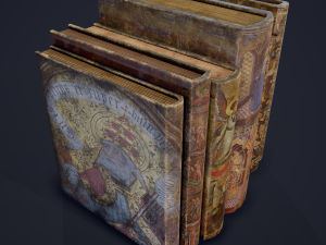 Medieval books row 3 design 2 3D Model