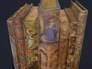 Medieval books row 3 design 2 3D Model