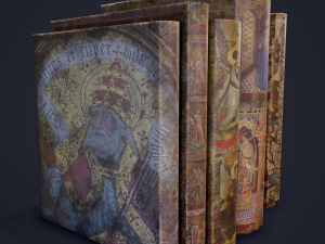 Medieval books row 3 design 2 3D Model