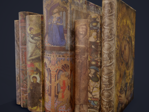 Medieval books row 3 design 2 3D Model