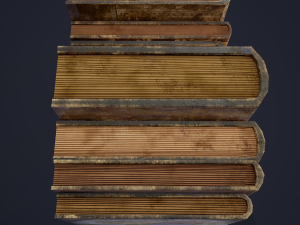 Medieval books row 3 design 2 3D Model