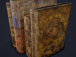 Medieval books row 3 design 2 3D Model