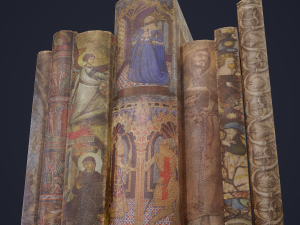 Medieval books row 3 design 2 3D Model