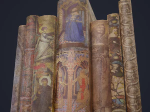 Medieval books row 3 design 2 3D Model