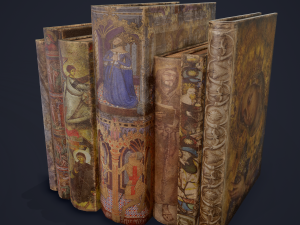 Medieval books row 3 design 2 3D Model