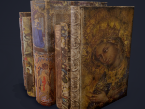 Medieval books row 3 design 2 3D Model