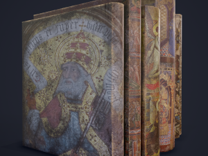 Medieval books row 3 design 2 3D Model