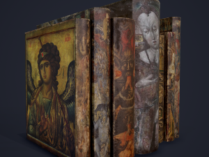 Medieval books row 3 design 3 3D Модель