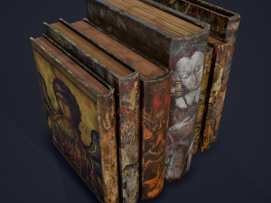 Medieval books row 3 design 3 3D Model