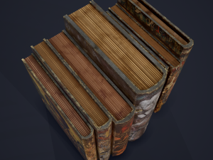 Medieval books row 3 design 3 3D Model
