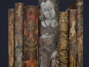 Medieval books row 3 design 3 3D Model