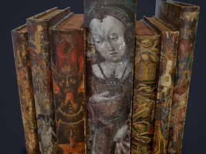 Medieval books row 3 design 3 3D Model