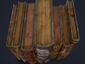 Medieval books row 3 design 3 3D Model