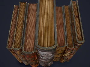 Medieval books row 3 design 3 3D Model