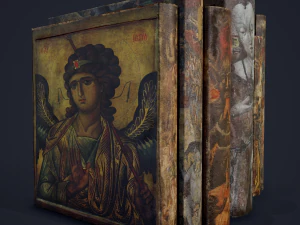 Medieval books row 3 design 3 3D Model