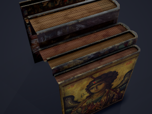 Medieval books row 3 design 3 3D Model