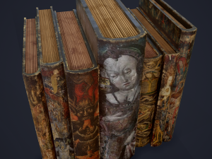 Medieval books row 3 design 3 3D Model