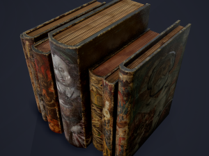 Medieval books row 3 design 3 3D Model