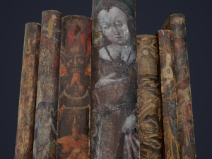 Medieval books row 3 design 3 3D Model