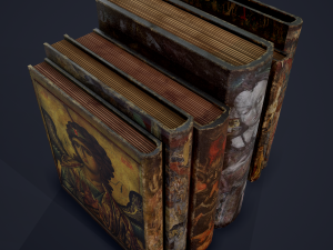 Medieval books row 3 design 3 3D Model