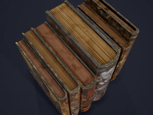 Medieval books row 3 design 1 2 and 3 3D Model