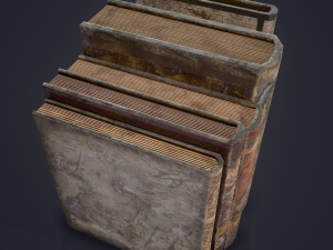 Medieval books row 3 design 1 2 and 3 3D Model