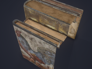 Medieval books row 3 design 1 2 and 3 3D Model