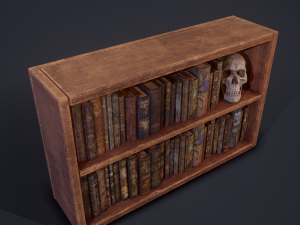 Medieval books and skull 3D Model