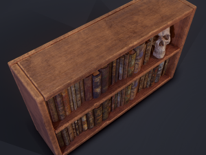 Medieval books and skull 3D Model