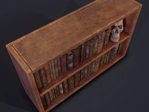 Medieval books and skull 3D Model
