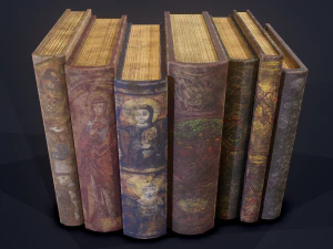 Medieval books and skull 3D Model