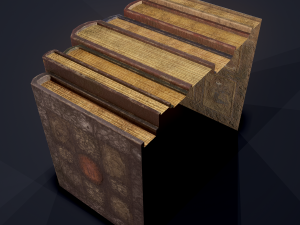 Medieval books and skull 3D Model