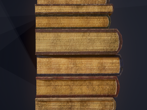 Medieval books and skull 3D Model
