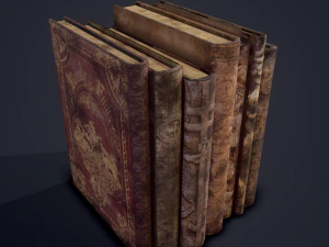 Medieval books and skull 3D Model