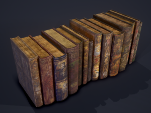 Medieval books and skull 3D Model