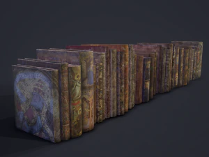 Medieval books and skull 3D Model