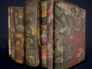 Medieval books and skull 3D Model