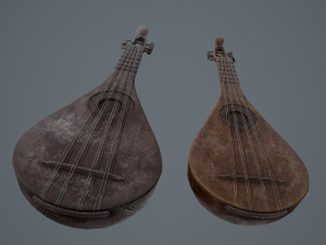 Medieval gittern 3D 模型