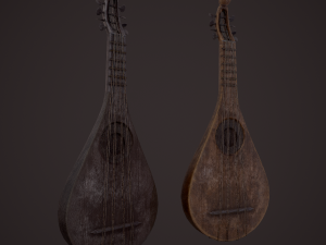 Medieval gittern 3D 模型
