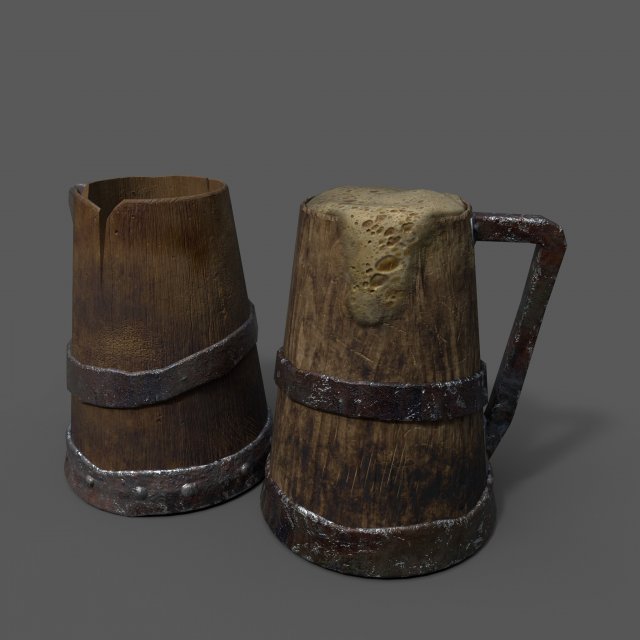 medieval style beer mug Modelo 3D .c4d .max .obj .3ds .fbx .stl .blend 