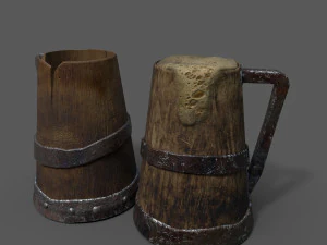 kufel do piwa w stylu średniowiecznym Model 3D