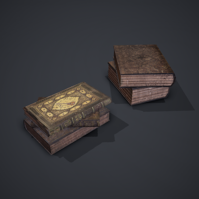 Hard cover books 3D Model .c4d .max .obj .3ds .fbx .stl .blend 