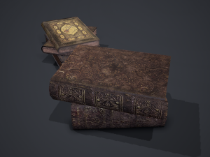 Hard cover books 3D Model
