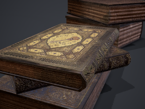 Hard cover books 3D Model