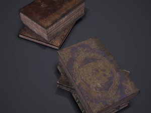 Hard cover books 3D Model