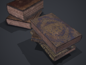 Hard cover books 3D Model