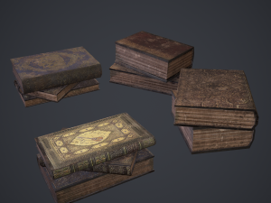 Hard cover books 3D Model
