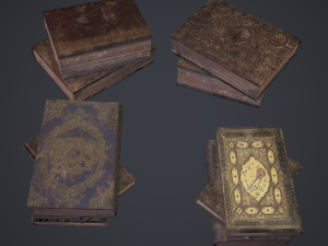 Hard cover books 3D Model